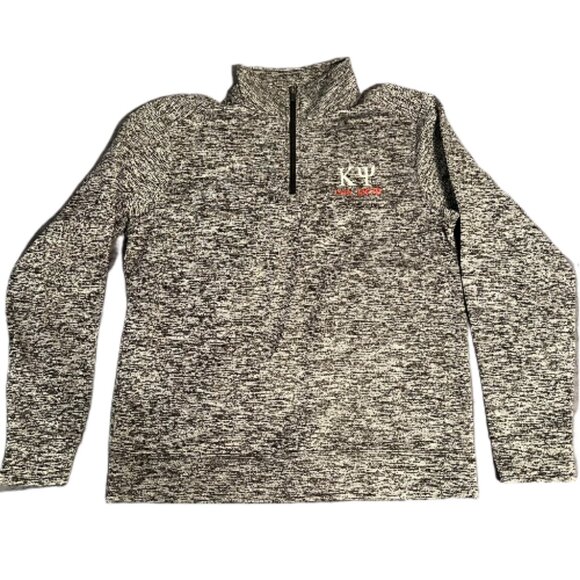 Sport Tek Size Small Heather Grey Fleece Kappa Psi Half Zip Jacket - Picture 1 of 6